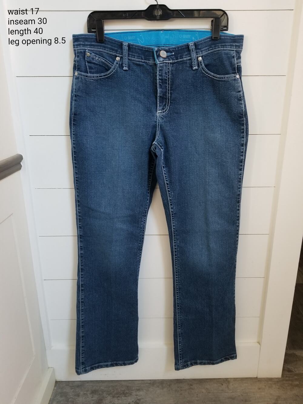 Wrangler Q-Baby WCV20MS Women's 11/12x32 Bootcut Med Wash Jeans No Gap Waistband